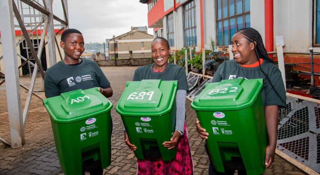 NHC residents holding bins